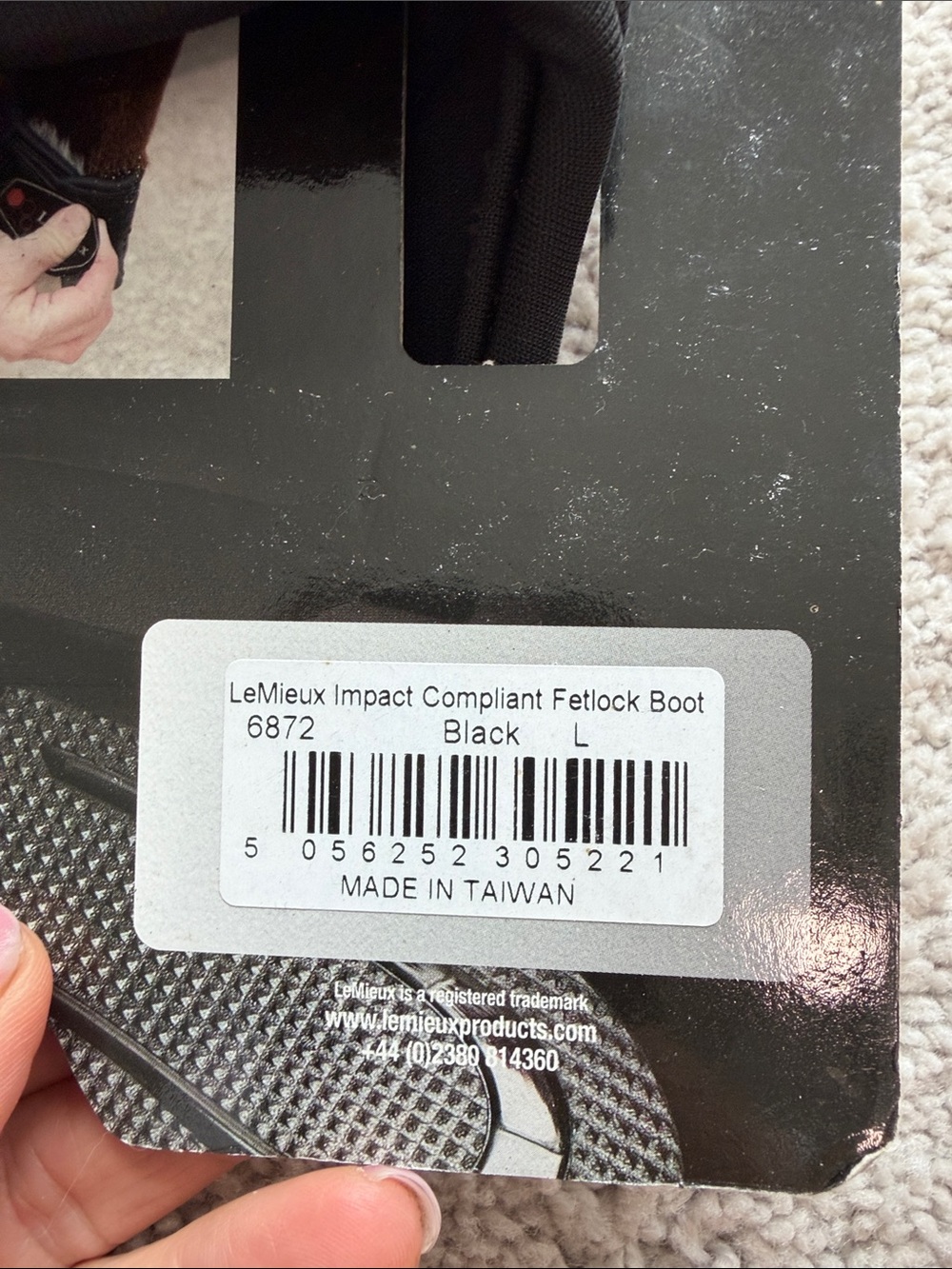 LeMieux Impact Fetlock Boots - Black with Red Accents Size L $110  Brand New - Picture 6 of 6